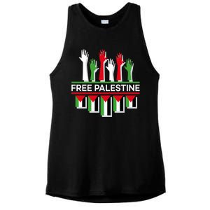 Free Palestine Hands United Ladies PosiCharge Tri-Blend Wicking Tank