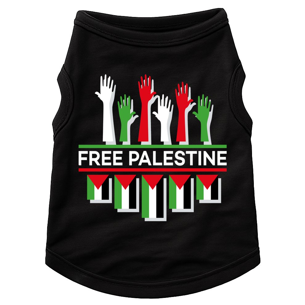 Free Palestine Hands United Doggie Tank
