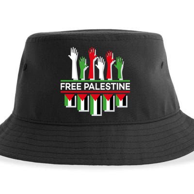 Free Palestine Hands United Sustainable Bucket Hat