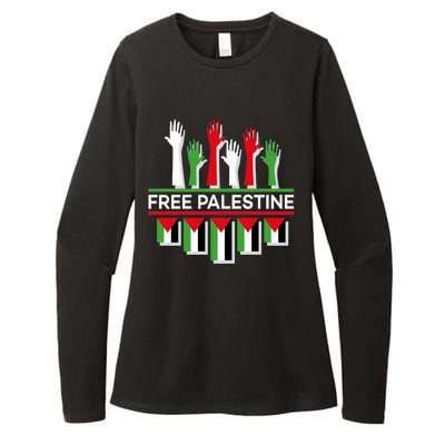 Free Palestine Hands United Womens CVC Long Sleeve Shirt