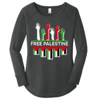 Free Palestine Hands United Women's Perfect Tri Tunic Long Sleeve Shirt