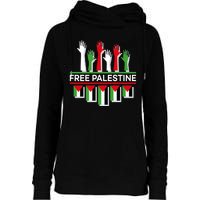 Free Palestine Hands United Womens Funnel Neck Pullover Hood