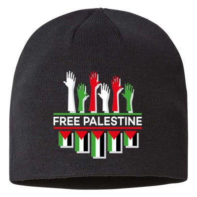 Free Palestine Hands United Sustainable Beanie