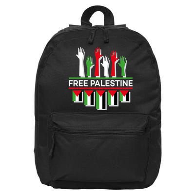 Free Palestine Hands United 16 in Basic Backpack