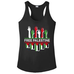 Free Palestine Hands United Ladies PosiCharge Competitor Racerback Tank