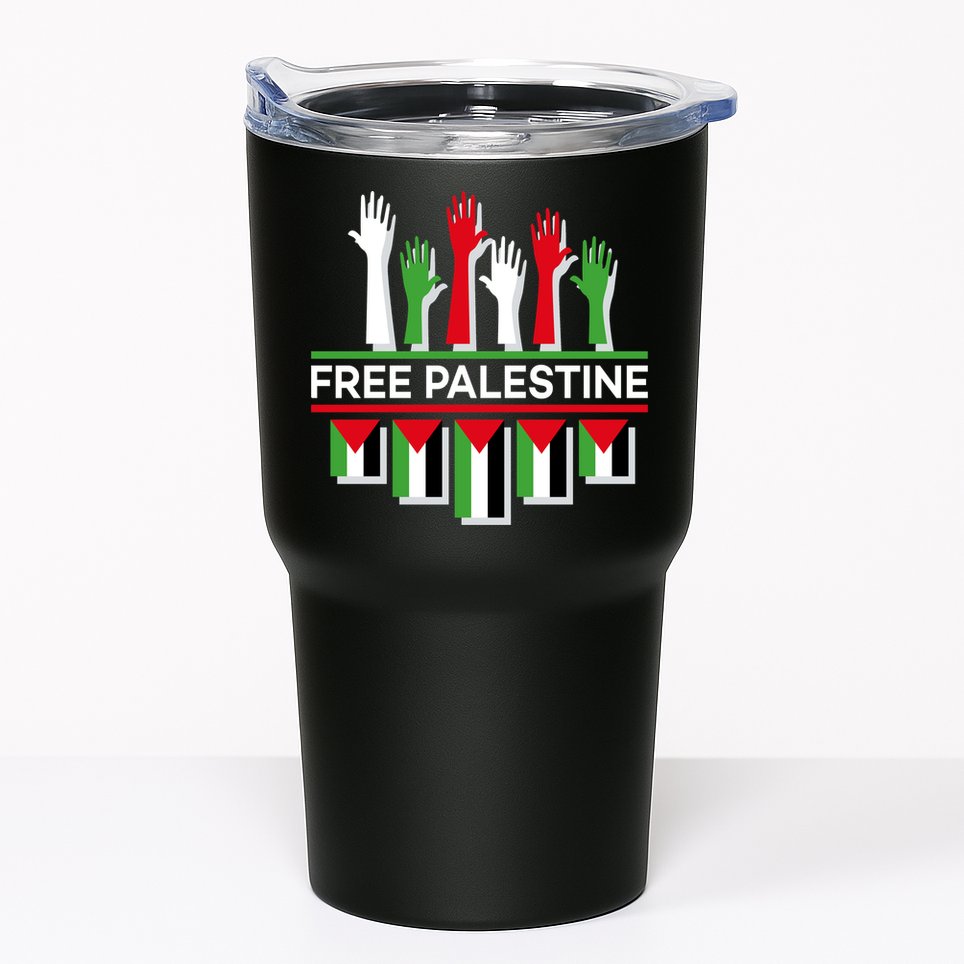 Free Palestine Hands United Tumbler