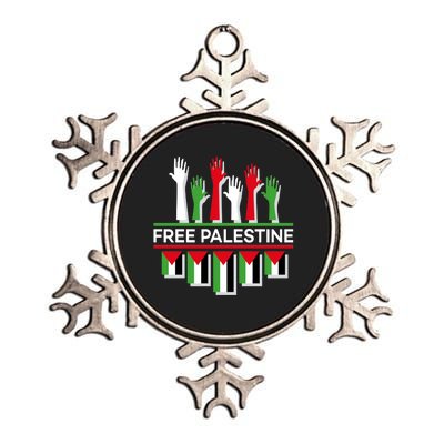 Free Palestine Hands United Metallic Star Ornament