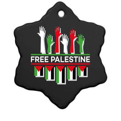 Free Palestine Hands United Ceramic Star Ornament