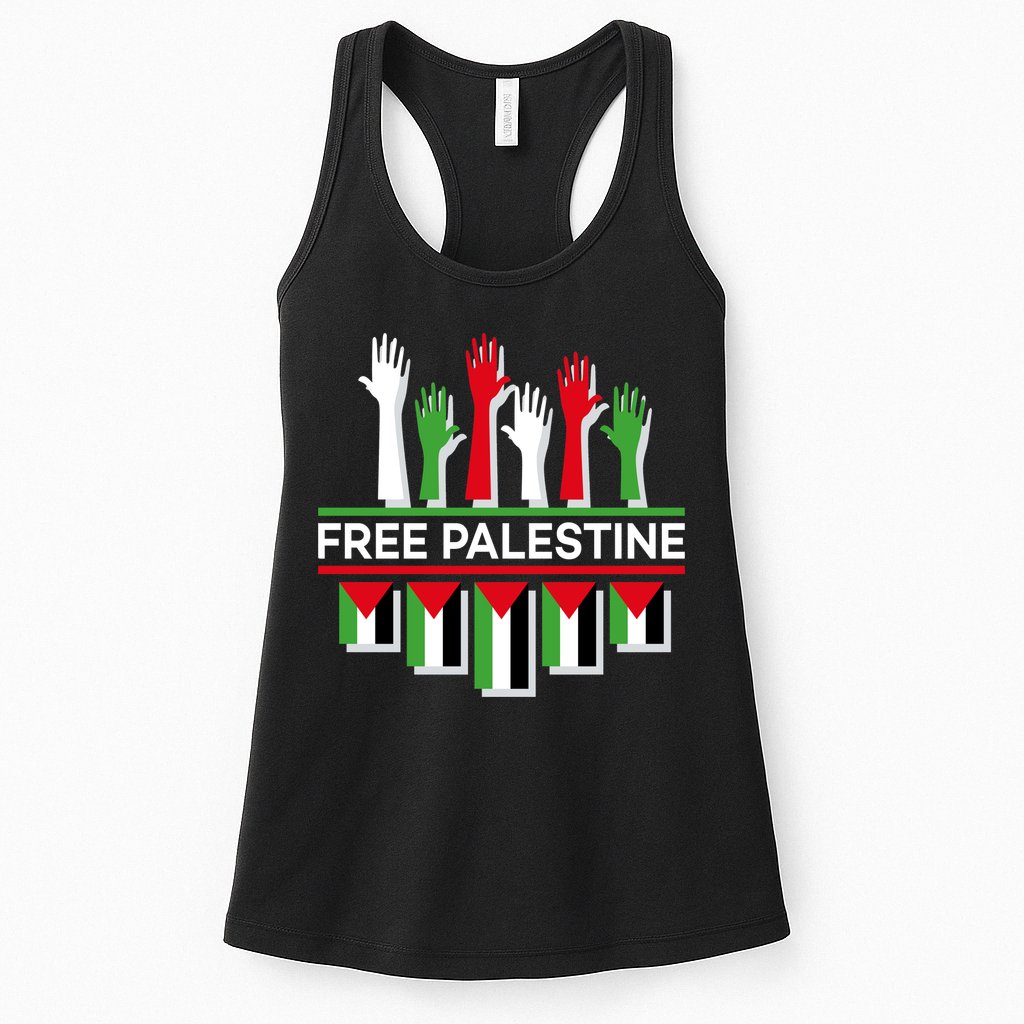 Free Palestine Hands United Womens Tank Top