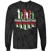 Free Palestine Hands United Tie-Dye Long Sleeve Shirt