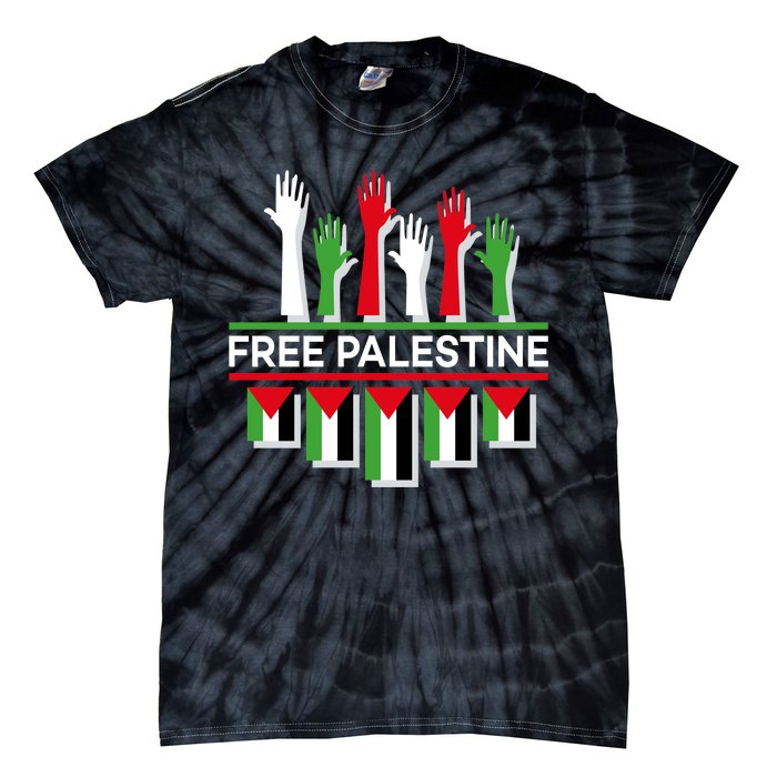 Free Palestine Hands United Tie-Dye T-Shirt