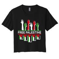 Free Palestine Hands United Women's Crop Top Tee