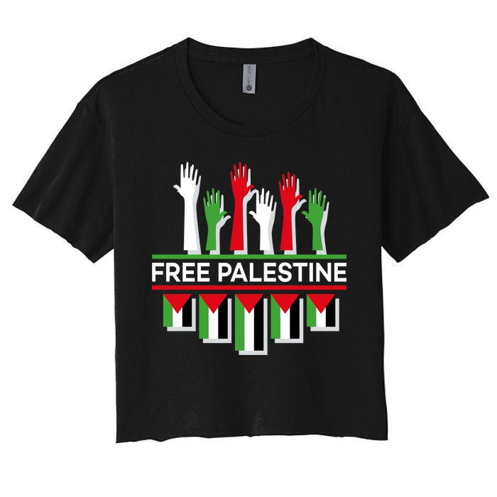 Free Palestine Hands United Women's Crop Top Tee