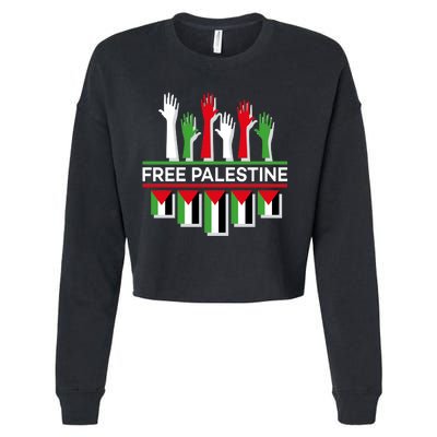 Free Palestine Hands United Cropped Pullover Crew