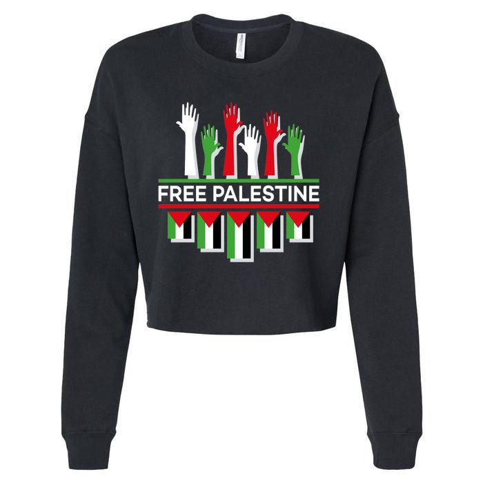 Free Palestine Hands United Cropped Pullover Crew