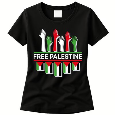 Free Palestine Hands United Womens T-Shirt
