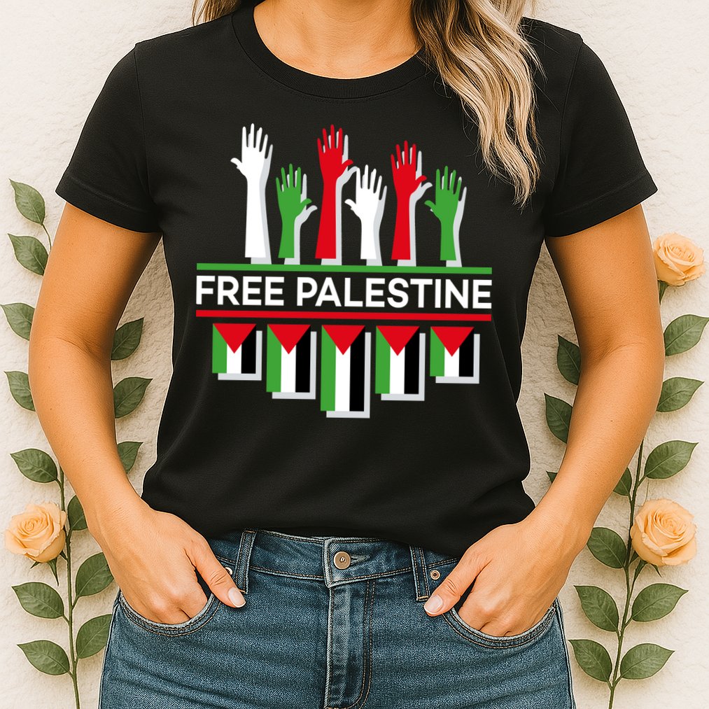 Free Palestine Hands United Womens T-Shirt