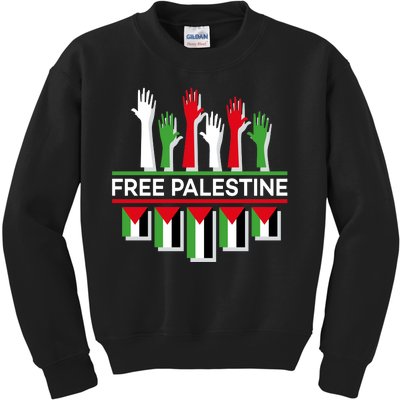 Free Palestine Hands United Kids Sweatshirt