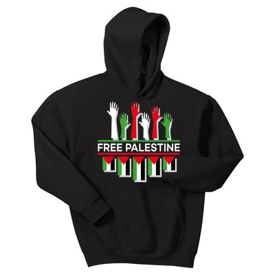 Free Palestine Hands United Kids Hoodie