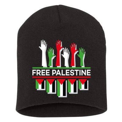 Free Palestine Hands United Short Acrylic Beanie