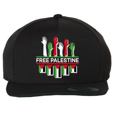 Free Palestine Hands United Wool Snapback Cap