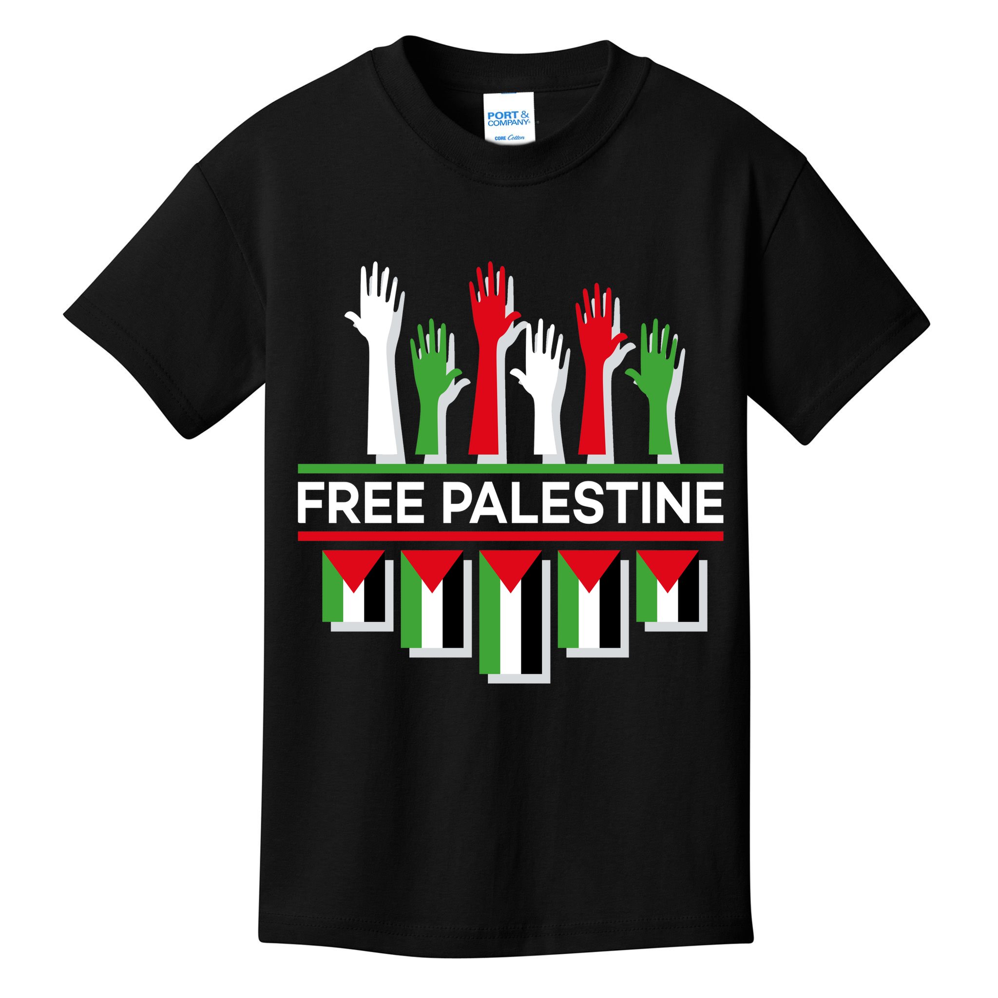 Free Palestine Hands United Kids T-Shirt