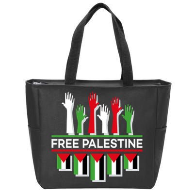 Free Palestine Hands United Zip Tote Bag