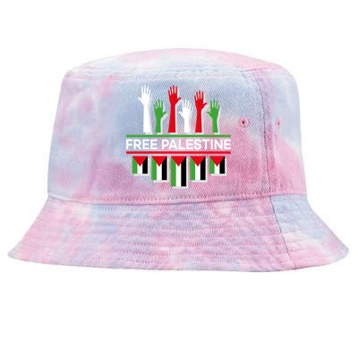 Free Palestine Hands United Tie-Dyed Bucket Hat