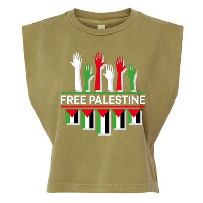 Free Palestine Hands United Garment-Dyed Women's Muscle Tee