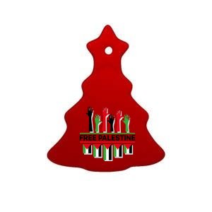 Free Palestine Hands United Ceramic Tree Ornament