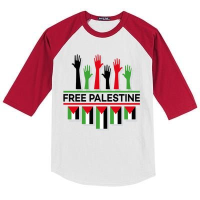 Free Palestine Hands United Kids Colorblock Raglan Jersey