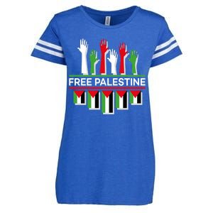 Free Palestine Hands United Enza Ladies Jersey Football T-Shirt