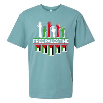 Free Palestine Hands United Sueded Cloud Jersey T-Shirt