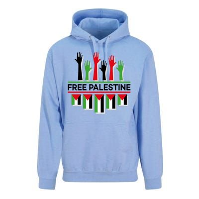 Free Palestine Hands United Unisex Surf Hoodie