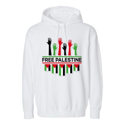 Free Palestine Hands United Garment-Dyed Fleece Hoodie