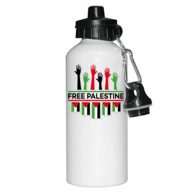 Free Palestine Hands United Aluminum Water Bottle