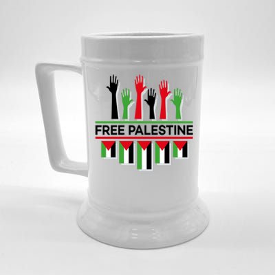 Free Palestine Hands United Beer Stein