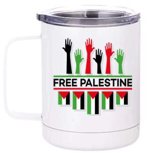 Free Palestine Hands United 12 oz Stainless Steel Tumbler Cup