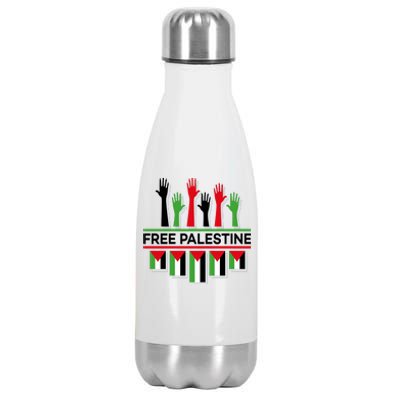 Free Palestine Hands United Stainless Steel Insulated Water Bottle