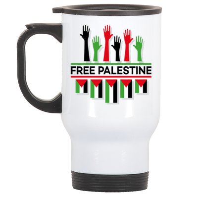 Free Palestine Hands United Stainless Steel Travel Mug