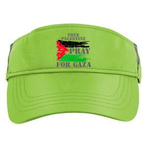 Free Palestine Pray For Gaza Palestinian Flag Adult Drive Performance Visor