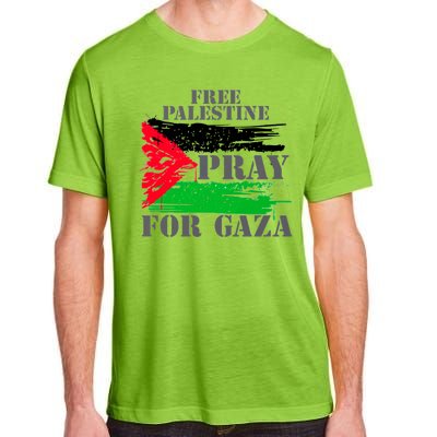 Free Palestine Pray For Gaza Palestinian Flag Adult ChromaSoft Performance T-Shirt