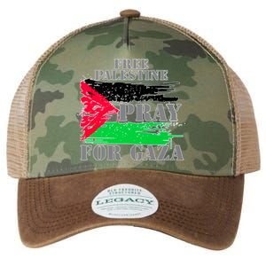 Free Palestine Pray For Gaza Palestinian Flag Legacy Tie Dye Trucker Hat