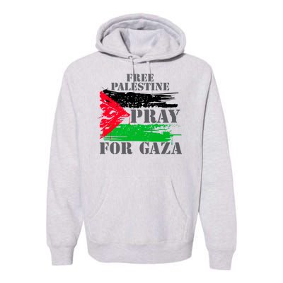 Free Palestine Pray For Gaza Palestinian Flag Premium Hoodie