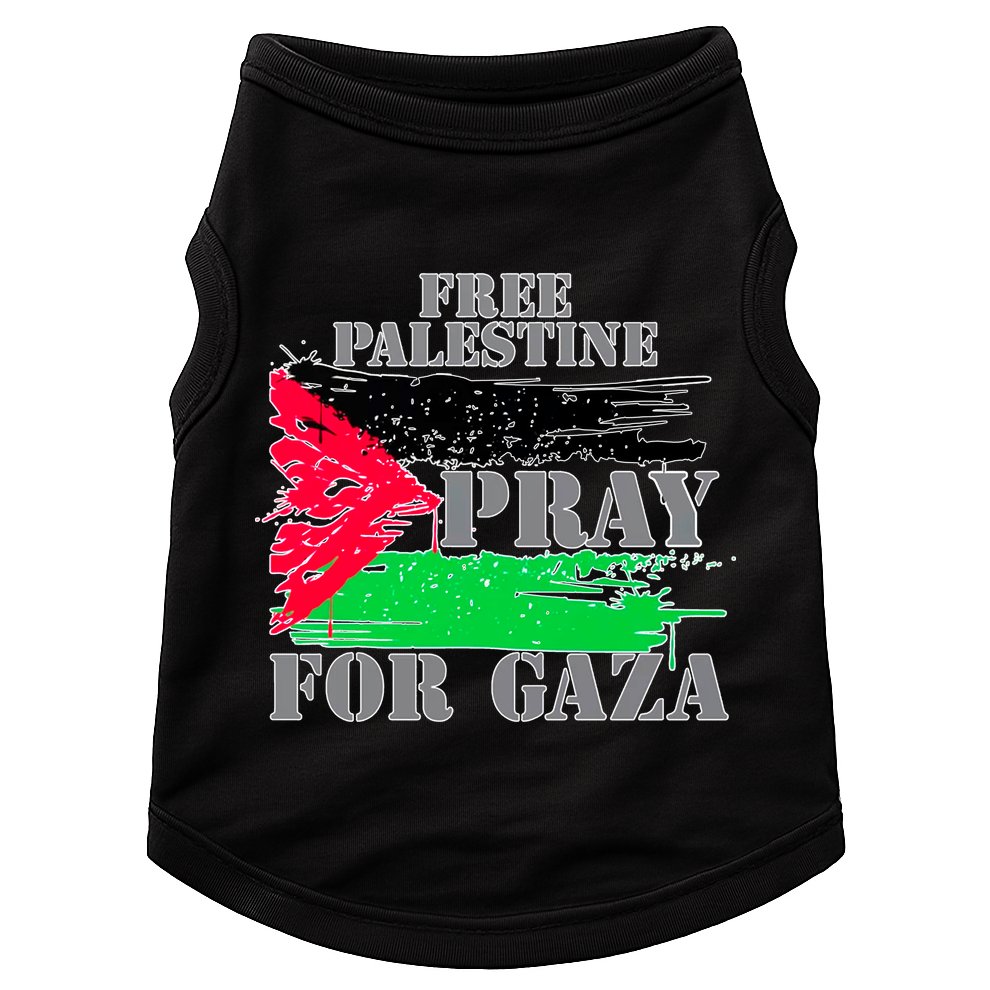 Free Palestine Pray For Gaza Palestinian Flag Doggie Tank