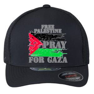 Free Palestine Pray For Gaza Palestinian Flag Flexfit Unipanel Trucker Cap