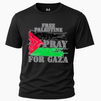 Free Palestine Pray For Gaza Palestinian Flag Cooling Performance Crew T-Shirt