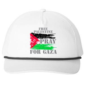 Free Palestine Pray For Gaza Palestinian Flag Snapback Five-Panel Rope Hat