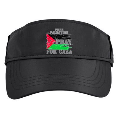 Free Palestine Pray For Gaza Palestinian Flag Adult Drive Performance Visor