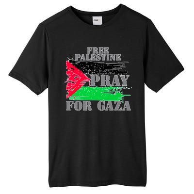 Free Palestine Pray For Gaza Palestinian Flag Tall Fusion ChromaSoft Performance T-Shirt